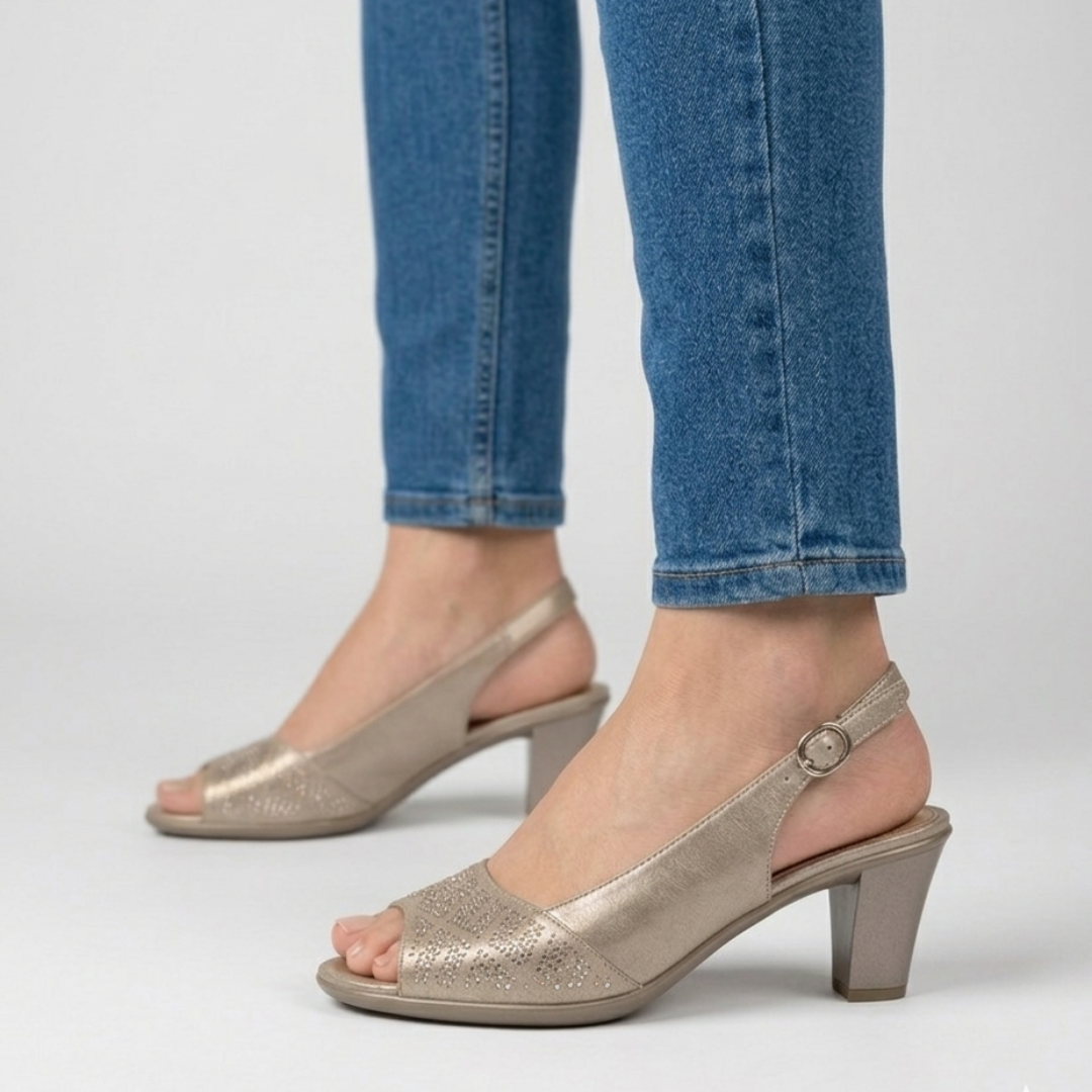 Lara - Sandalia cómoda para mujer con tacón
