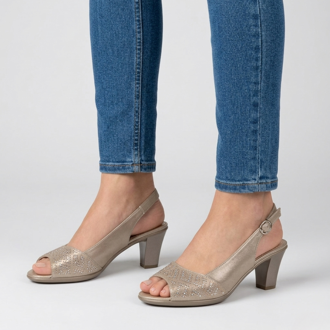 Lara - Sandalia cómoda para mujer con tacón