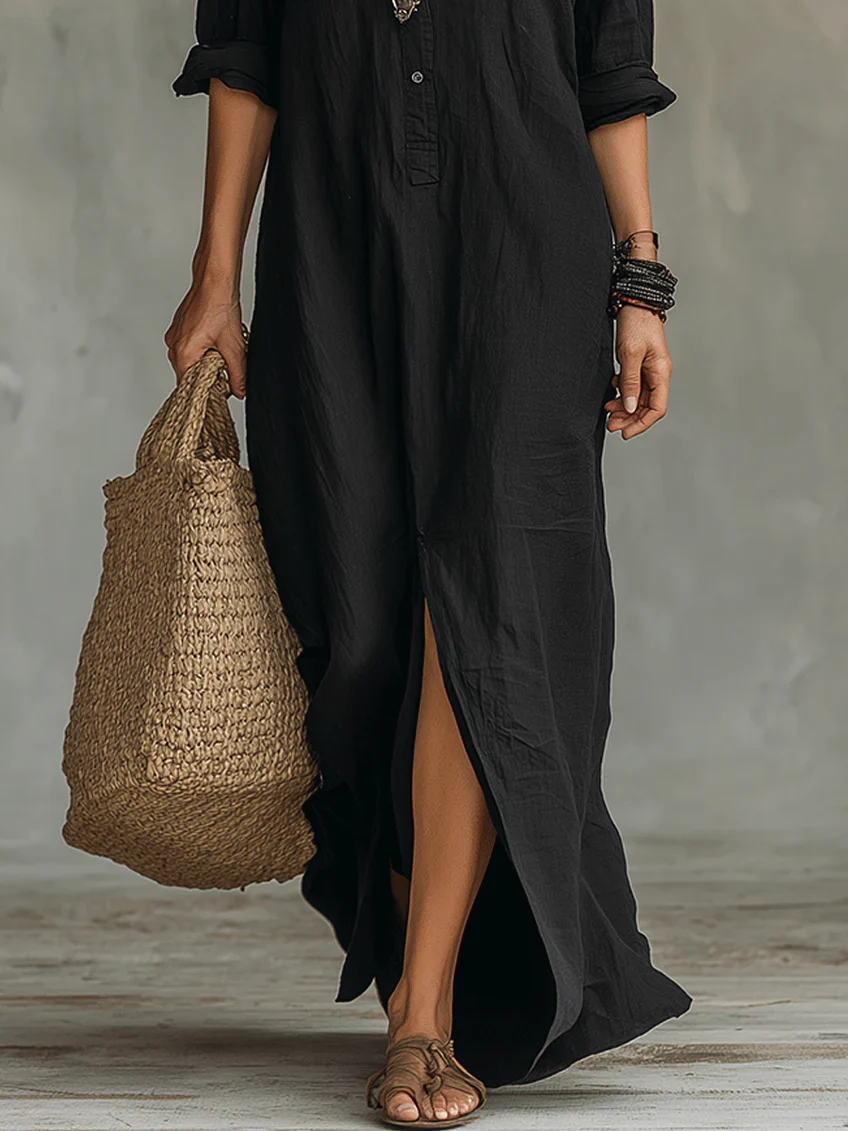 Triana | Vestido largo tipo maxi con botones